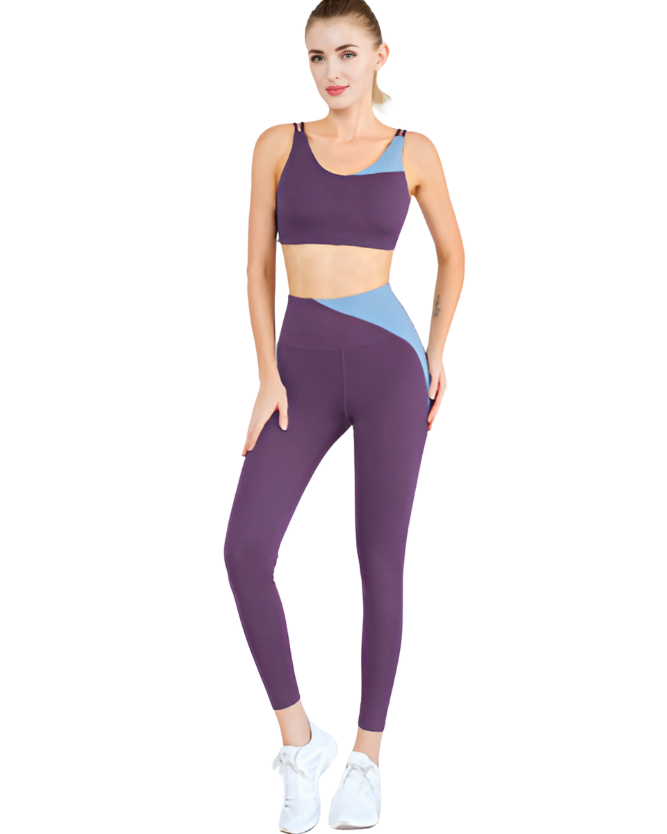 Contrast Sports Bra and Leggings Set