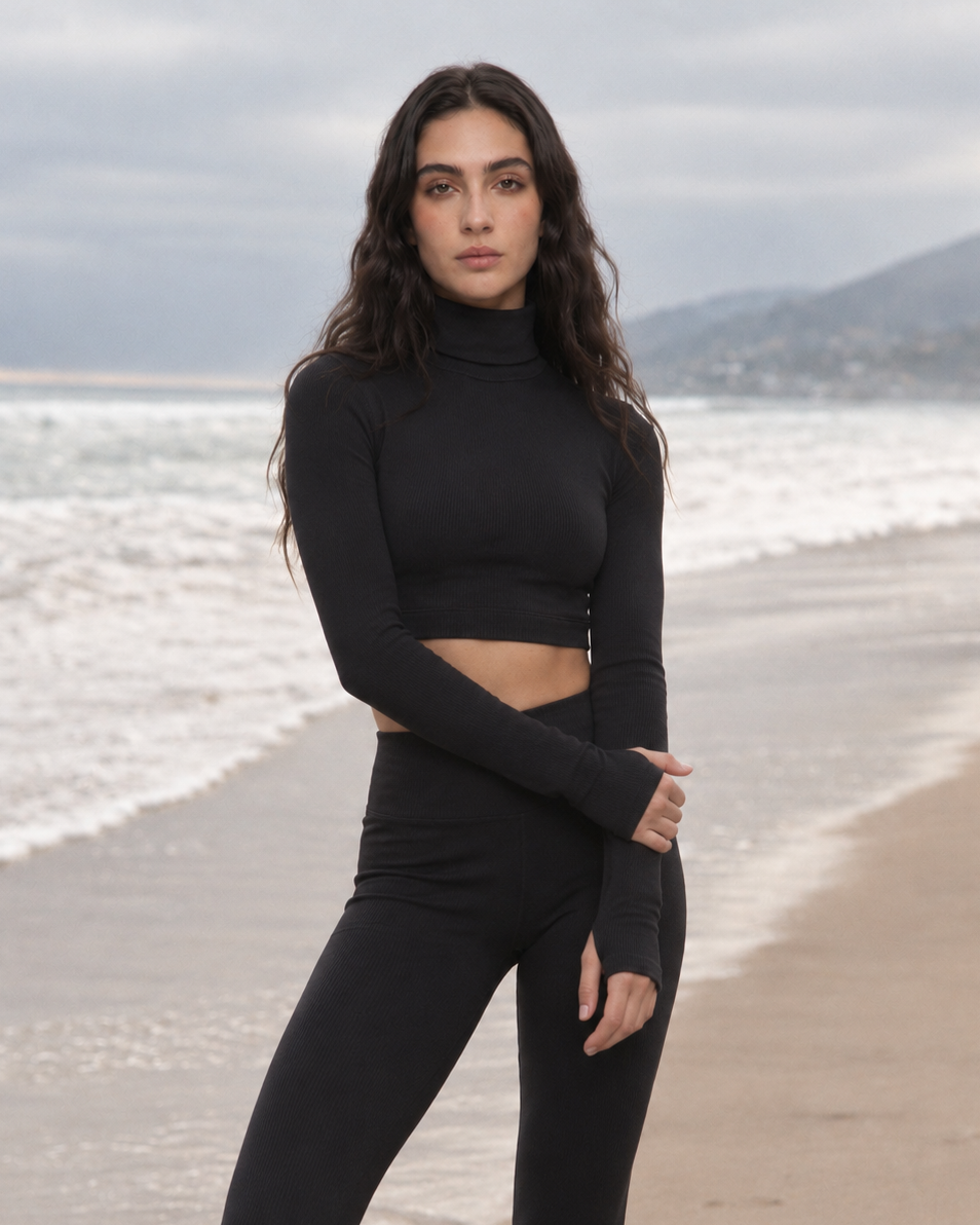 Suede Scoop Neck Crop Top