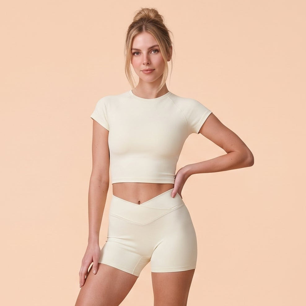 Short Sleeve Fitted Crop Top