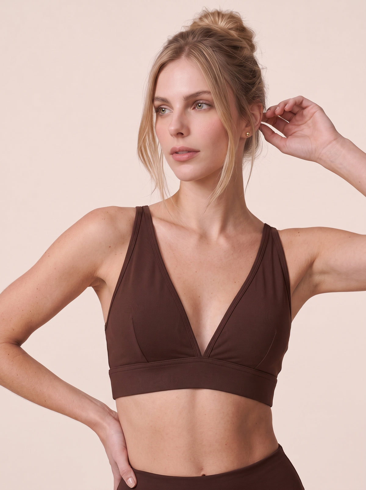Suede Blossom Deep V Bra